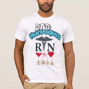 T-shirt Papa de l'équipe infirmière 2026 Famille assortie