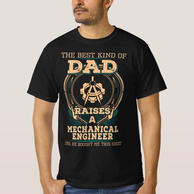 T-shirt Papa de l'ingénieur mécanique fier (Devant)