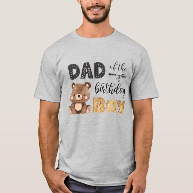 T-shirt Papa de l'Ours d'Enfant Bébé d'Anniversaire (Devant)
