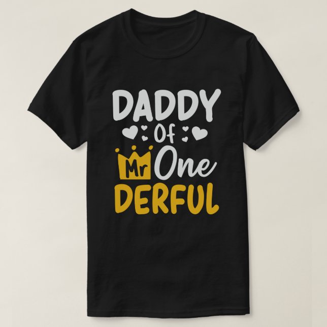 T-shirt Papa de M. Onederful 1er Anniversaire Correspondan (Design devant)