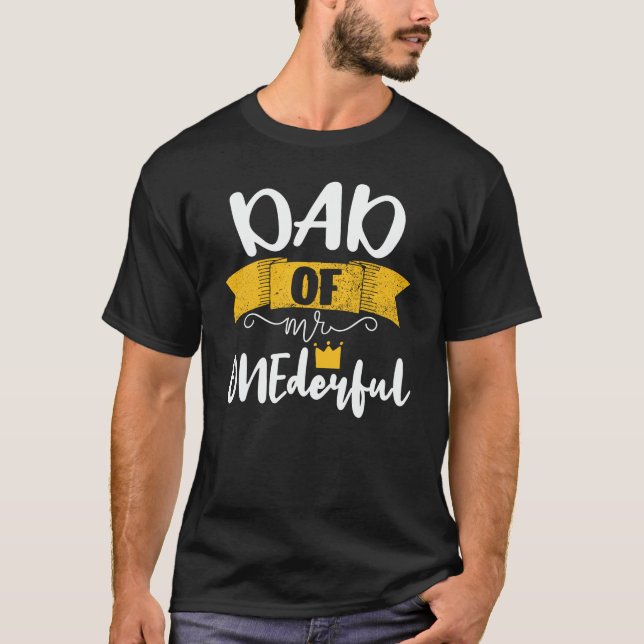 T-shirt Papa de M. Onederful 1er Anniversaire Correspondan (Devant)