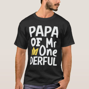 T-shirt Papa de M. Onederful 1er Anniversaire Fête Corresp