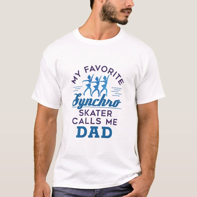 T-shirt Papa de patinage synchronisé \Patineur synchro pré (Devant)