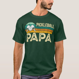 T-shirt Papa de pickleball Papa joueur de pickleball rétro