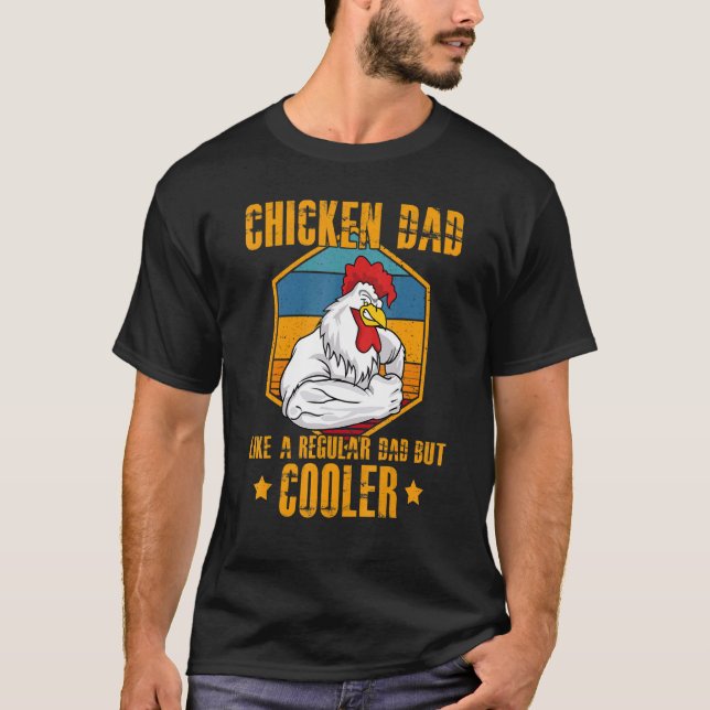 T-shirt Papa De Poulet Comme Un Père Régulier Agricole Vol (Devant)