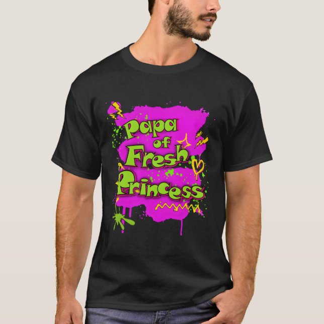 T-shirt Papa De Princesse Graffiti Frais Hip Pop 1Er Py (Devant)