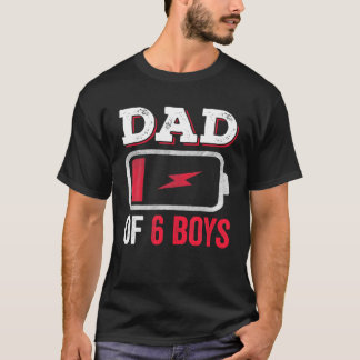 T-shirt Papa De Six Garçons Fête des pères Chemises Papa D