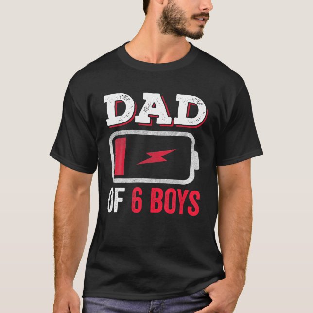 T-shirt Papa De Six Garçons Fête des pères Chemises Papa D (Devant)
