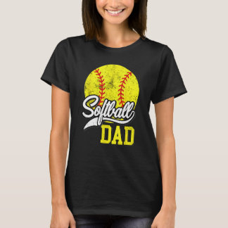 T-shirt Papa de softball comme un papa de baseball avec de