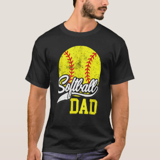 T-shirt Papa de softball comme un papa de baseball avec de
