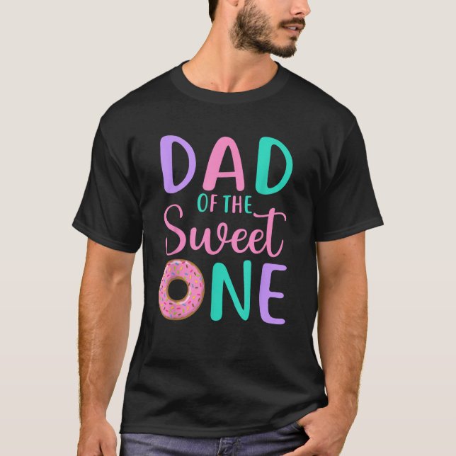 T-shirt Papa de Sweet one Père 1er Anniversaire Fille Donu (Devant)