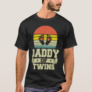 T-shirt Papa De Twins Nouvelle Maman Enceinte Avec Deux Bé