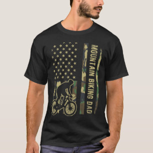 T-shirt Papa de VTT Camouflage Drapeau Américain Fête des 