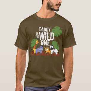 T-shirt Papa de WILD ONE Safari Premier anniversaire marro