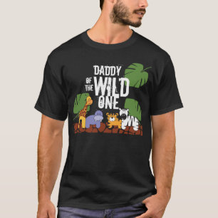 T-shirt Papa de WILD ONE Safari Première fête d'anniversai