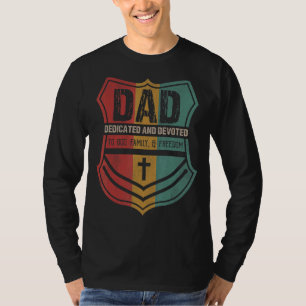 T-shirt Papa Dédié Et Dédié Bonne Fête des pères Rétro