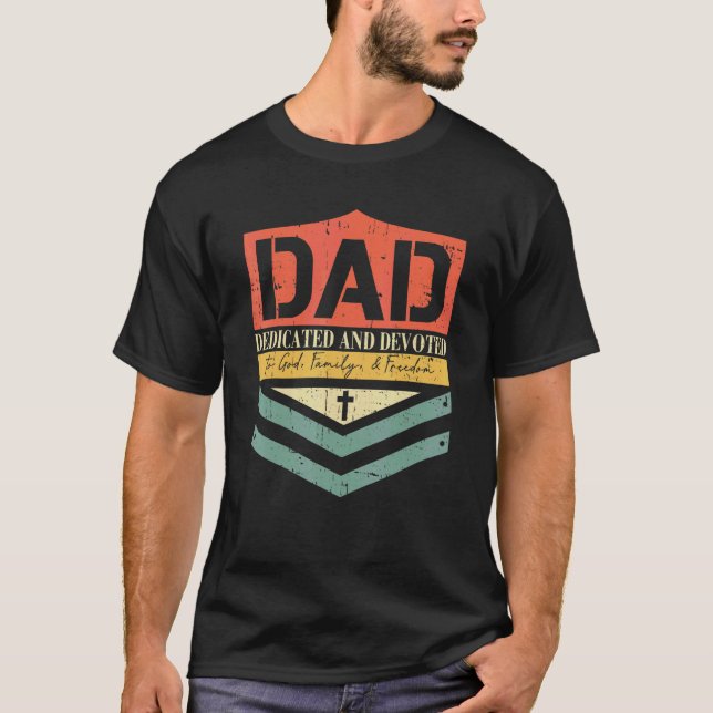 T-shirt Papa Dédié Et Dédié Bonne Fête des pères Vinta (Devant)
