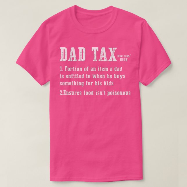 T-shirt Papa Définition De L'Impôt Partie D'Un Article Un  (Design devant)