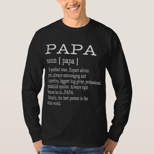 T-shirt Papa Définition Papi Fête des pères Cadeaux - Homm (Devant)