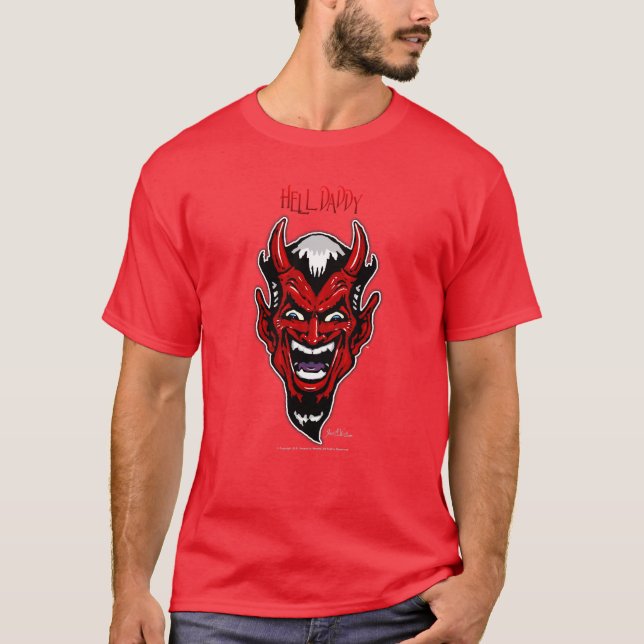 T-shirt Papa d'enfer - hommes rouges (Devant)