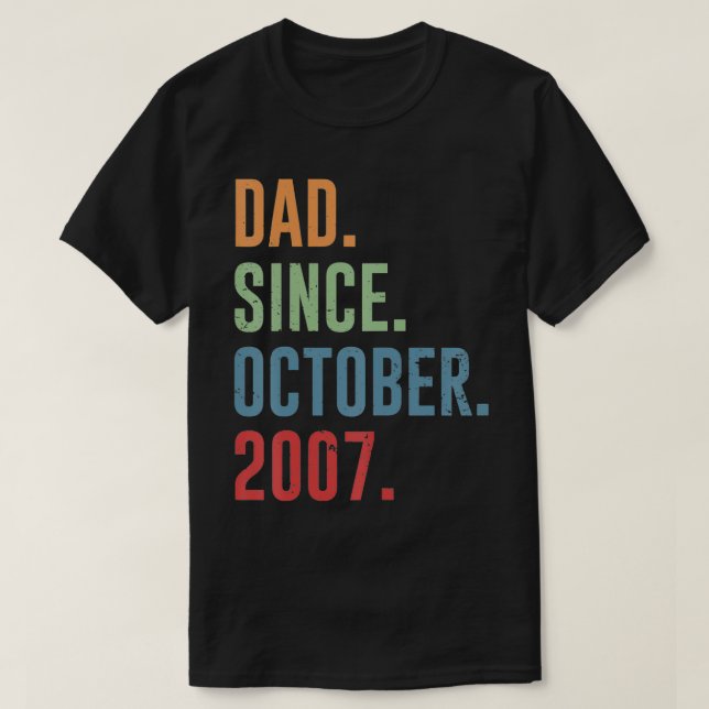 T-shirt Papa depuis octobre 2007 (Design devant)