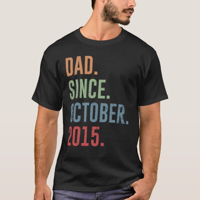 T-shirt Papa depuis octobre 2015 (Devant)