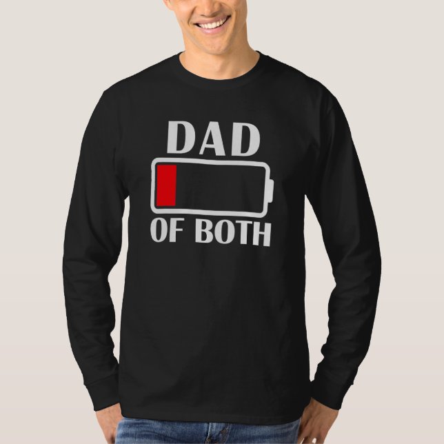 T-shirt Papa Des Deux Batteries Faibles Fatigué Papa (Devant)