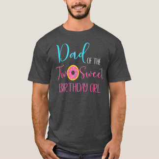 T-shirt Papa des deux douces fille d'anniversaire de deux 