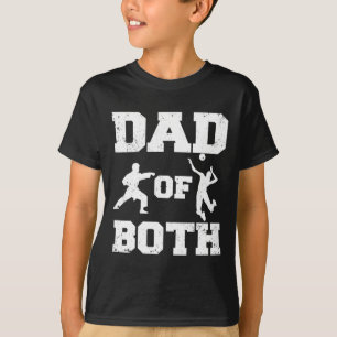 T-shirt Papa Des Deux Funny Karate Volleyll Papa
