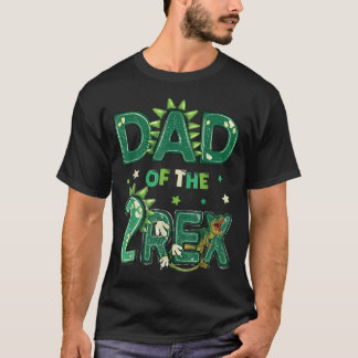 T-shirt Papa des deux Rex Anniversaire Dinosaure Famille