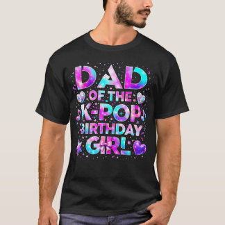 T-shirt Papa des filles K-Pop d'anniversaire coréennes
