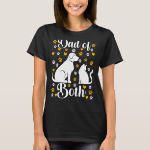 T-shirt Papa Des Mens À La Fois Chat Et Chien Papa Fou Pèr