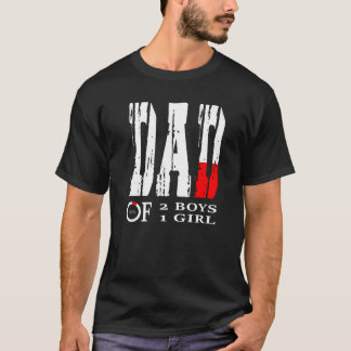T-shirt Papa d'hommes de 2 garçons 1 fille père ou grand-p