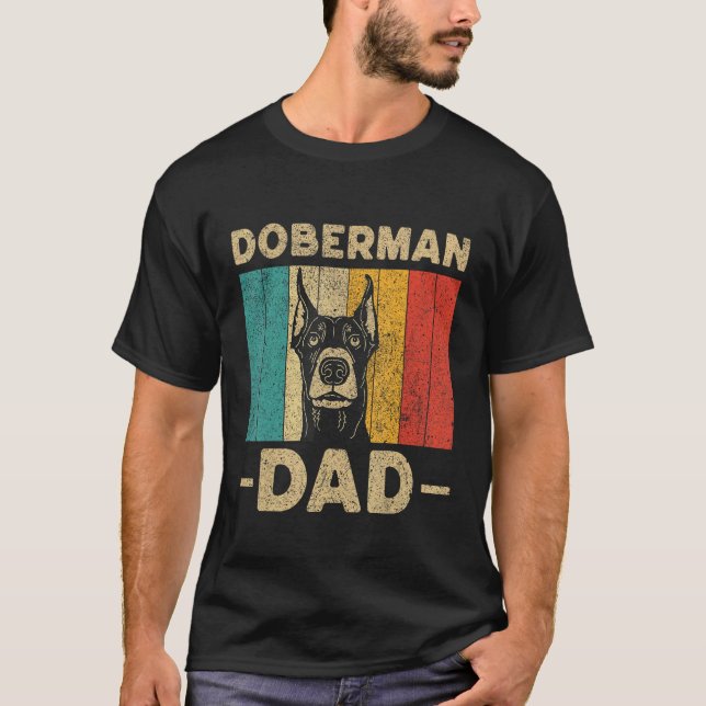 T-shirt Papa Doberman  Doberman Pinscher Rétro (Devant)
