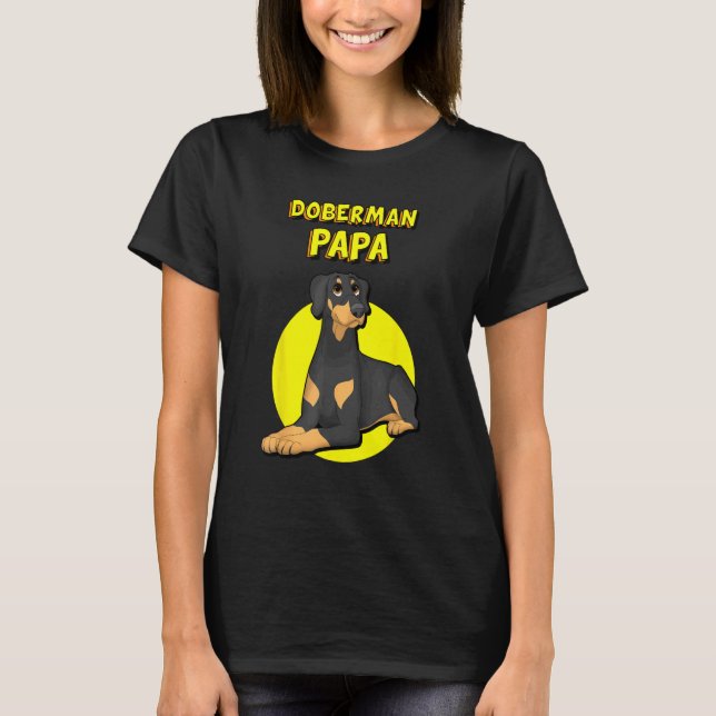 T-shirt Papa Dobermann Dobermann Chien Père (Devant)