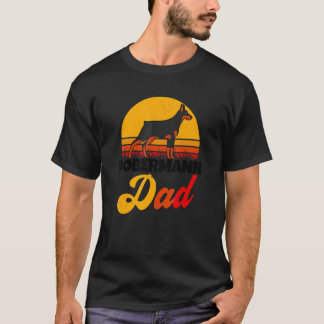 T-shirt Papa Dobermann Rétro Propriétaire de Chien Promena