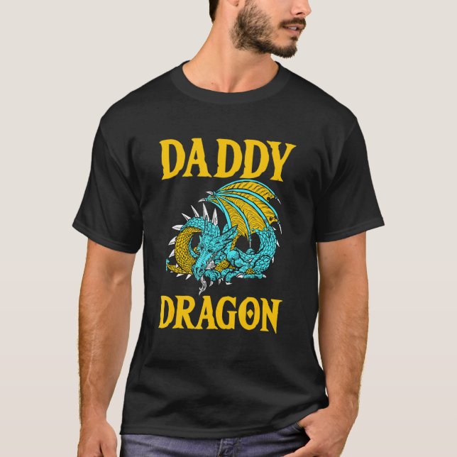 T-shirt Papa Dragon Fête des pères mythique Papa Cr légend (Devant)