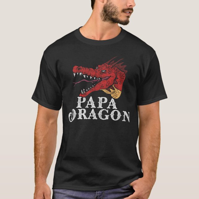 T-shirt Papa Dragon, papa, Imaginaire de dragon (Devant)