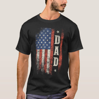 T-shirt Papa Drapeau Américain Patriotique Usa