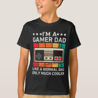 T-shirt Papa drôle joueur pour hommes Papa jeu vidéo jeu P