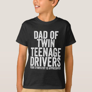 T-shirt Papa drôle stressé de conducteurs adolescents jume