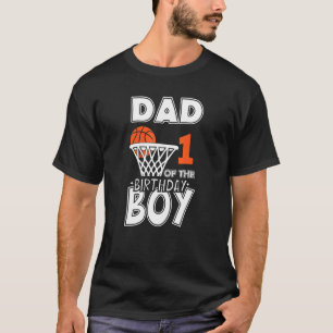 T-shirt Papa Du 1Er Anniversaire Garçon Basketball Thème 1