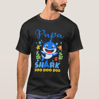 T-shirt Papa Du Bébé Requin Anniversaire Papa Shark