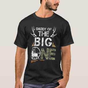 T-shirt Papa du Big One Birthday Boy Deer Hunter Camo