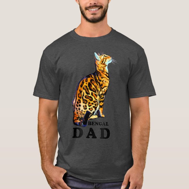T-shirt Papa du chat du Bengale domestique (Devant)
