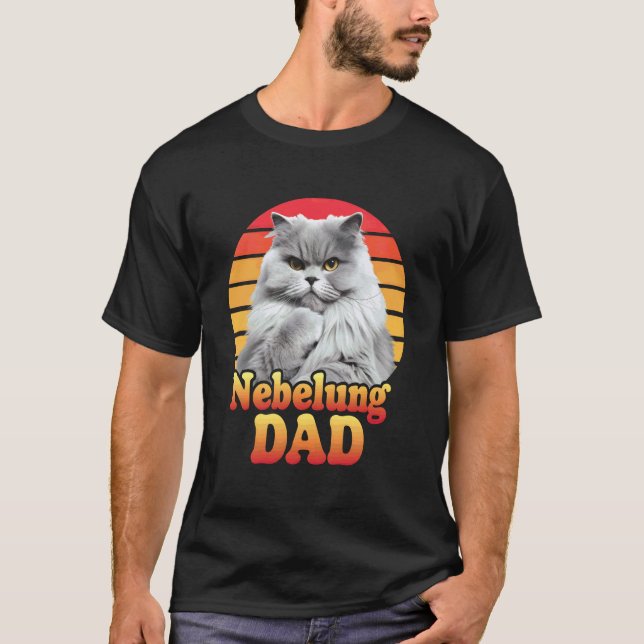 T-shirt Papa du chat Nebelung (Devant)