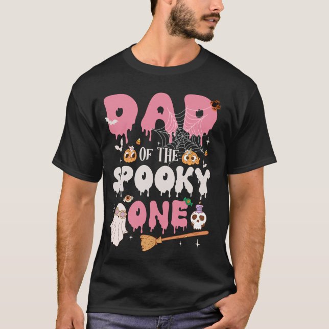 T-shirt Papa du Éffrayant One Girl 1er Anniversaire Hallow (Devant)