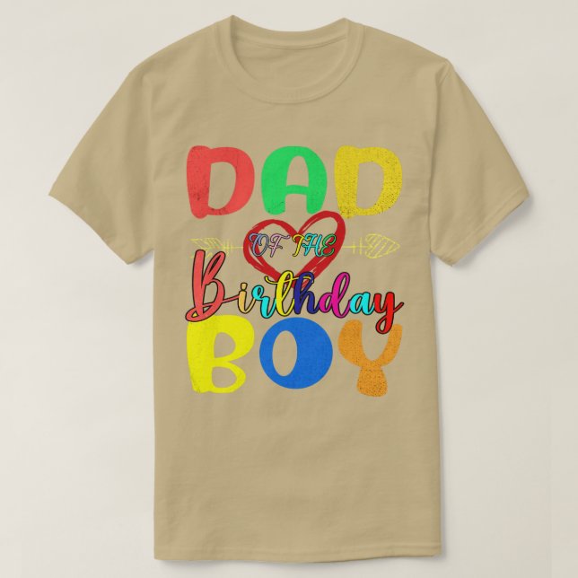 T-shirt Papa Du Garçon D'Anniversaire 1 (Design devant)