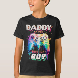 T-shirt Papa du garçon d'anniversaire correspondant jeu vi