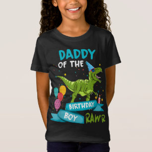 T-Shirt Papa du garçon d'anniversaire RAWR T-Rex Dinosaur